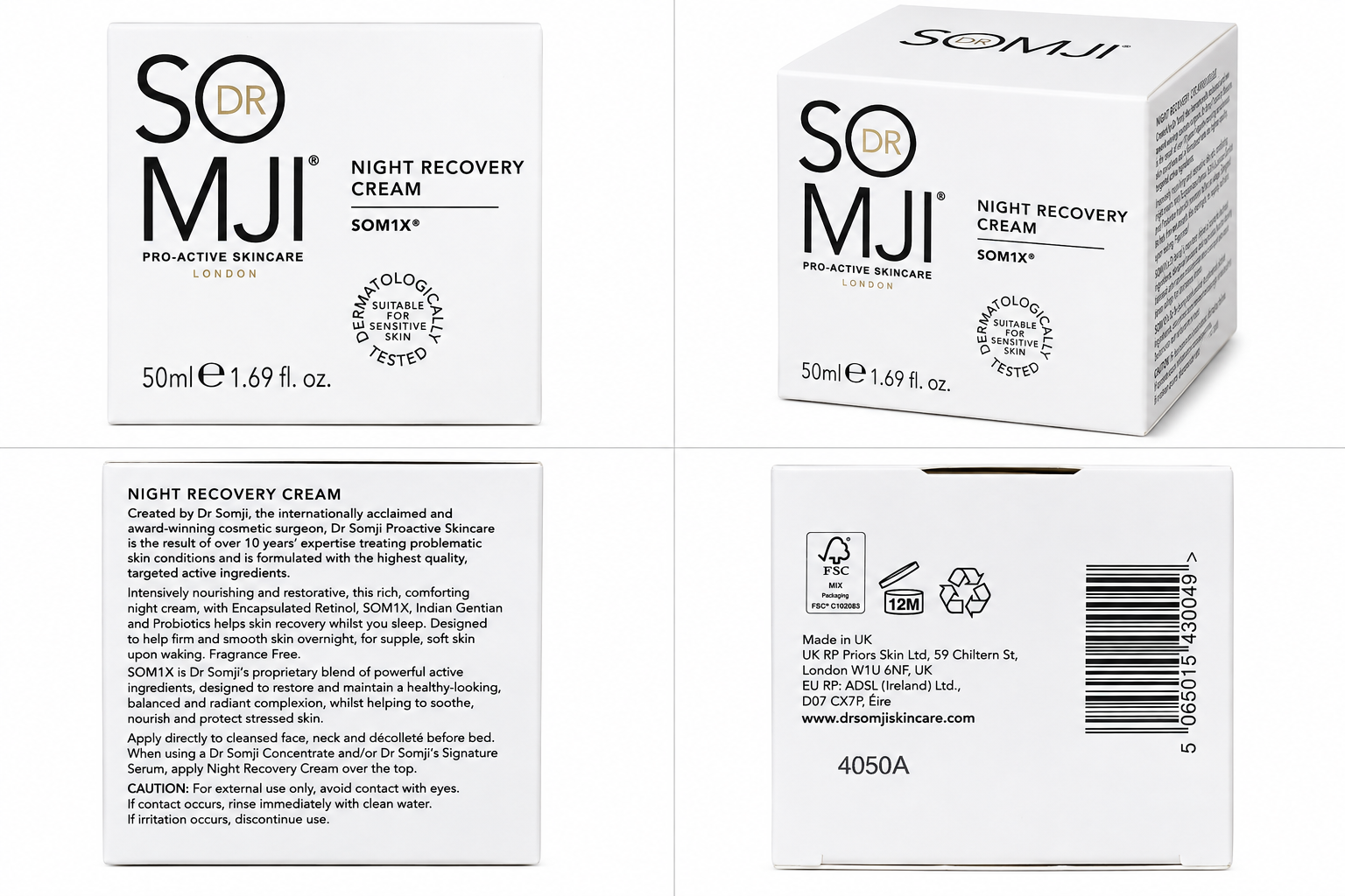 Dr Somji London. Night Recovery Cream. 50 ml